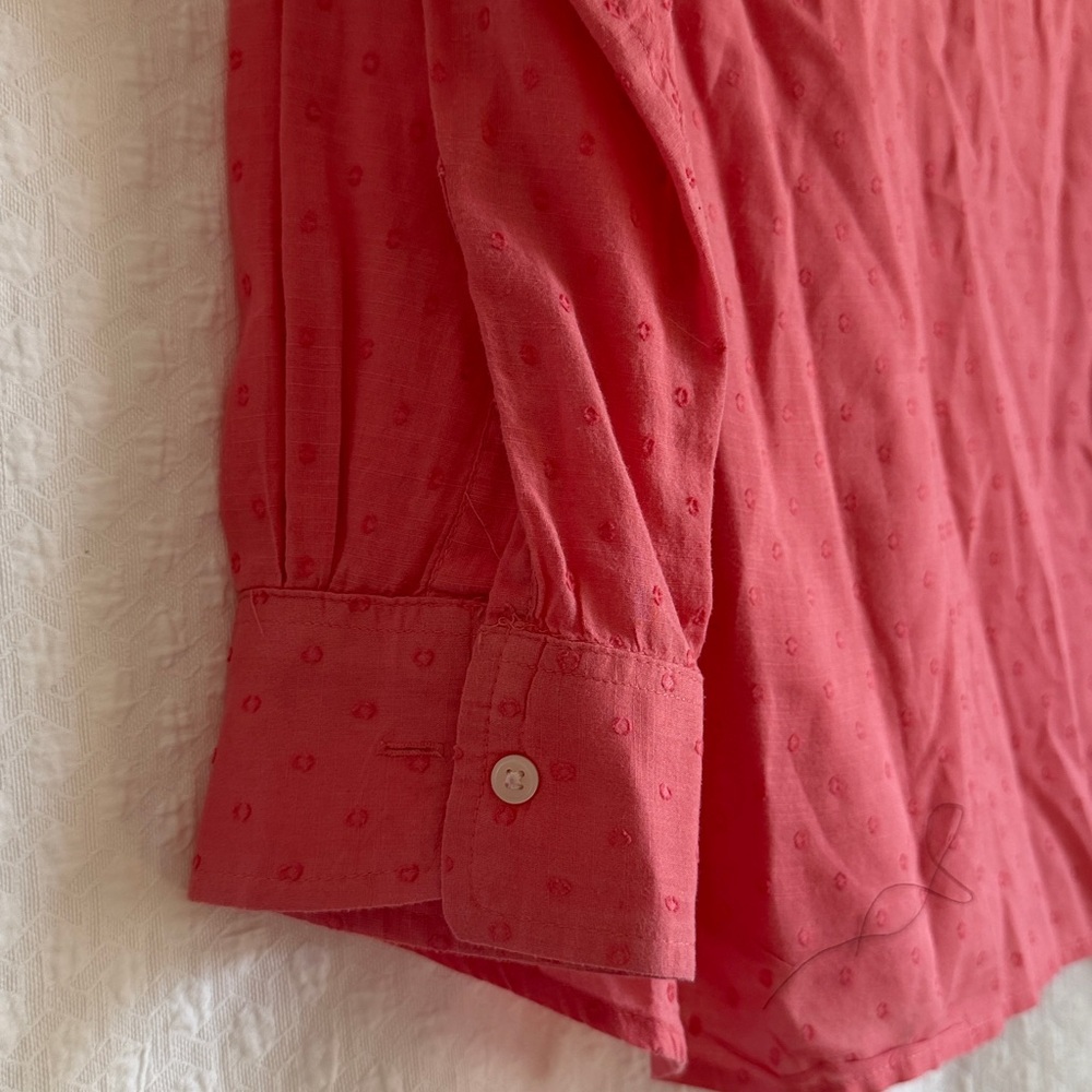 GAP Women's Peachy Pink Button-Down Shirt - Picture 4 of 5
